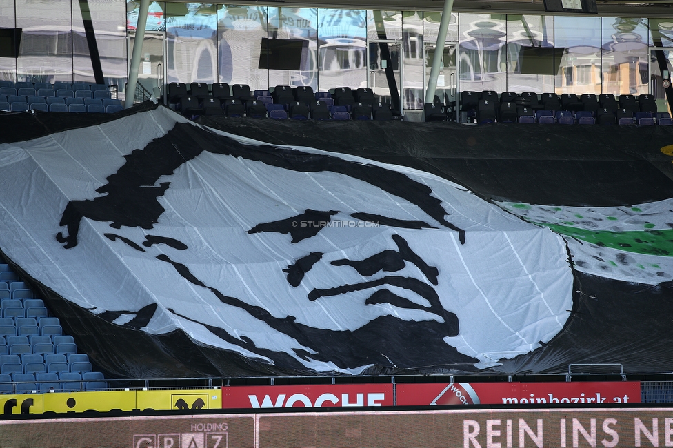 Sturm Graz - Salzburg
Oesterreichische Fussball Bundesliga, 29. Runde, SK Sturm Graz - FC RB Salzburg, Stadion Liebenau Graz, 09.05.2021. 

Foto zeigt Fans von Sturm mit einer Choreografie fuer Ivica Osim (ehem. Trainer Sturm)
Schlüsselwörter: COVID19 geisterspiel