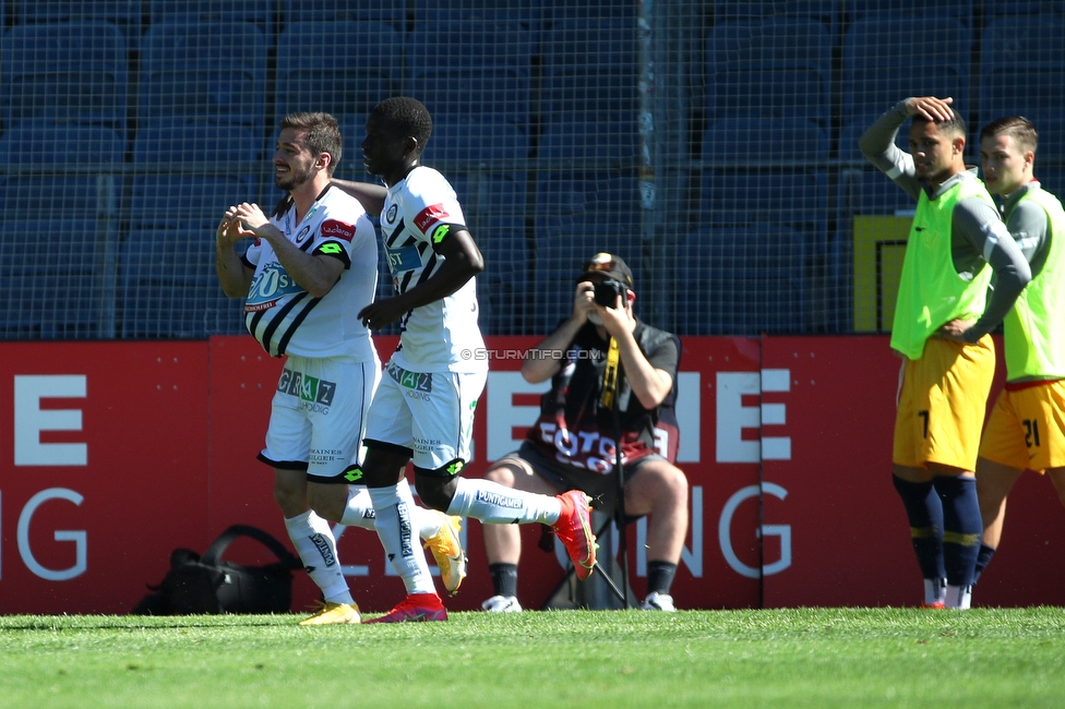 Sturm Graz - Salzburg
Oesterreichische Fussball Bundesliga, 29. Runde, SK Sturm Graz - FC RB Salzburg, Stadion Liebenau Graz, 09.05.2021. 

Foto zeigt Otar Kiteishvili (Sturm)
Schlüsselwörter: COVID19 geisterspiel torjubel