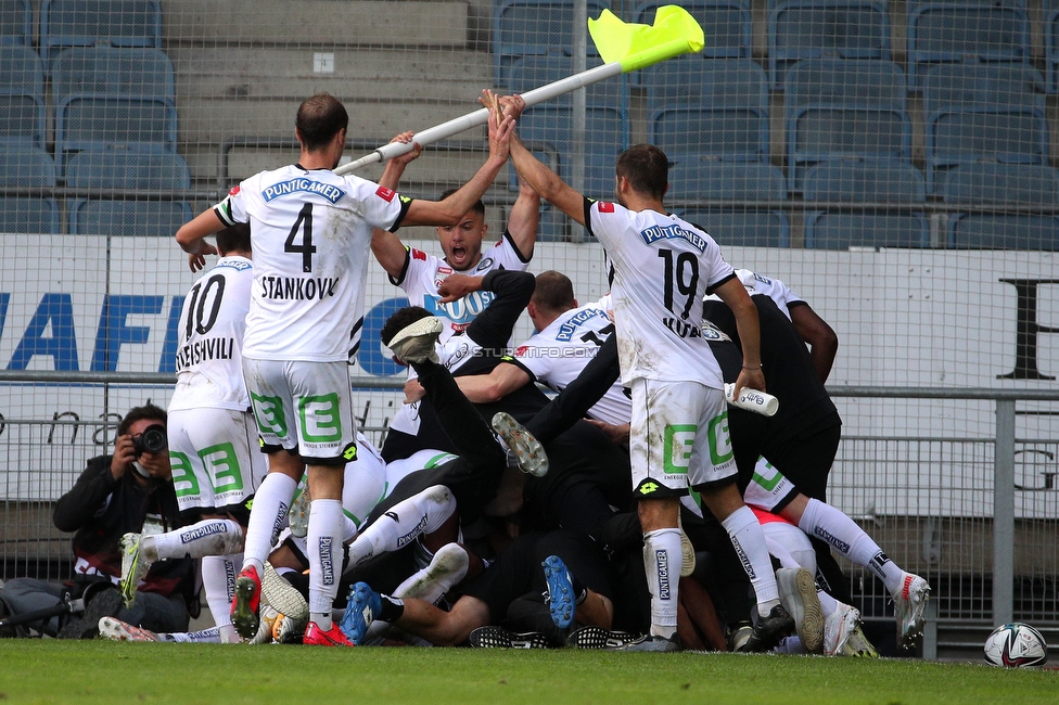 Sturm Graz - Rapid Wien
Oesterreichische Fussball Bundesliga, 31. Runde, SK Sturm Graz - SK Rapid Wien, Stadion Liebenau Graz, 16.05.2021. 

Foto zeigt die Mannschaft von Sturm
Schlüsselwörter: COVID19 geisterspiel torjubel