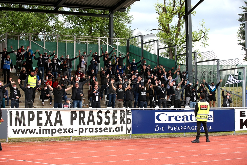 Wolfsberg - Sturm Graz
Oesterreichische Fussball Bundesliga, 32. Runde, Wolfsberger AC - SK Sturm Graz, Lavanttal Arena Wolfsberg, 22.05.2021. 

Foto zeigt Fans von Sturm
