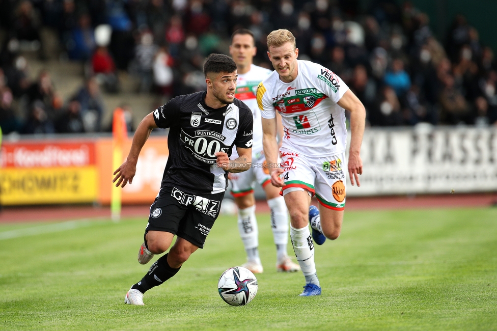 Wolfsberg - Sturm Graz
Oesterreichische Fussball Bundesliga, 32. Runde, Wolfsberger AC - SK Sturm Graz, Lavanttal Arena Wolfsberg, 22.05.2021. 

Foto zeigt Jusuf Gazibegovic (Sturm)
