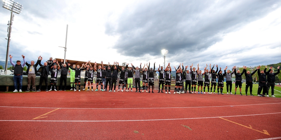 Wolfsberg - Sturm Graz
Oesterreichische Fussball Bundesliga, 32. Runde, Wolfsberger AC - SK Sturm Graz, Lavanttal Arena Wolfsberg, 22.05.2021. 

Foto zeigt die Mannschaft von Sturm
Schlüsselwörter: jubel