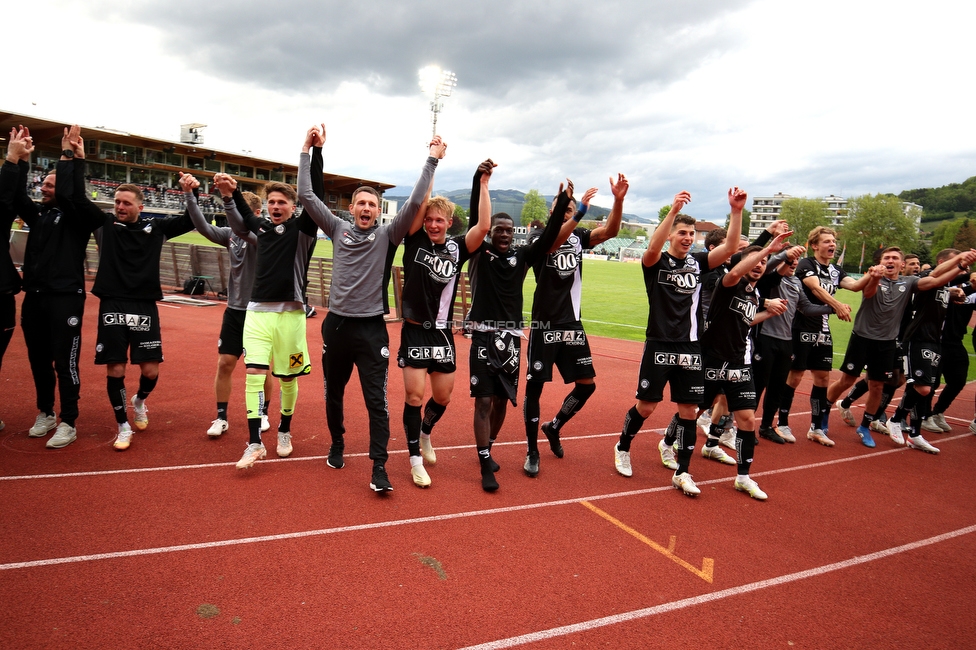 Wolfsberg - Sturm Graz
Oesterreichische Fussball Bundesliga, 32. Runde, Wolfsberger AC - SK Sturm Graz, Lavanttal Arena Wolfsberg, 22.05.2021. 

Foto zeigt die Mannschaft von Sturm
Schlüsselwörter: jubel