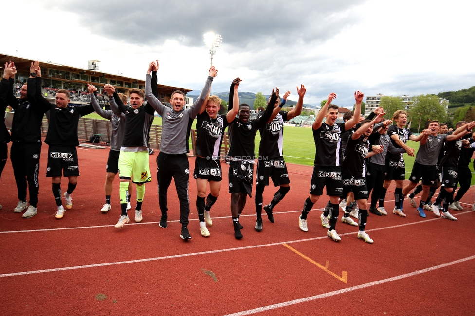 Wolfsberg - Sturm Graz
Oesterreichische Fussball Bundesliga, 32. Runde, Wolfsberger AC - SK Sturm Graz, Lavanttal Arena Wolfsberg, 22.05.2021. 

Foto zeigt die Mannschaft von Sturm
Schlüsselwörter: jubel