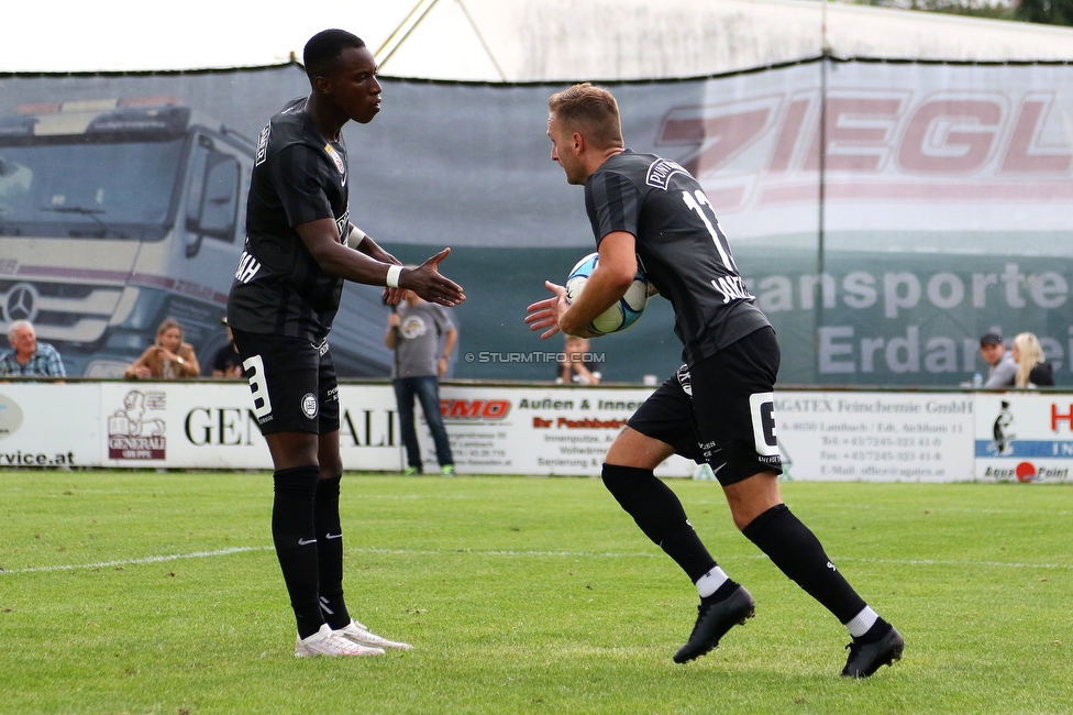 Stadl-Paura - Sturm Graz
OEFB Cup, 1. Runde, ATSV Stadl-Paura - SK Sturm Graz, Maximilian-Pagl-Stadion Stadl-Paura, 17.07.2021. 

Foto zeigt Kelvin Yeboah (Sturm) und Jakob Jantscher (Sturm)
Schlüsselwörter: torjubel