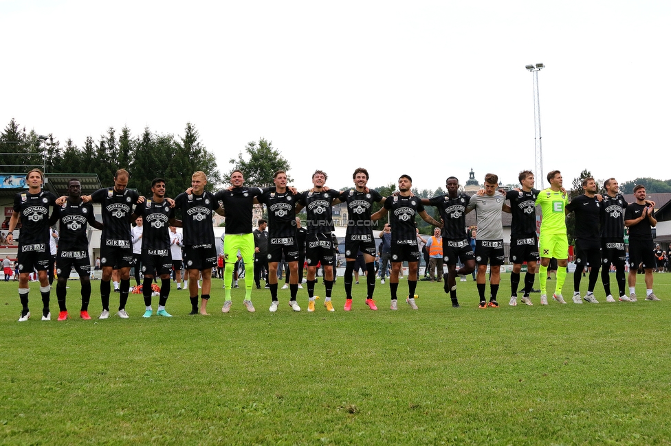 Stadl-Paura - Sturm Graz
OEFB Cup, 1. Runde, ATSV Stadl-Paura - SK Sturm Graz, Maximilian-Pagl-Stadion Stadl-Paura, 17.07.2021. 

Foto zeigt die Mannschaft von Sturm
Schlüsselwörter: jubel