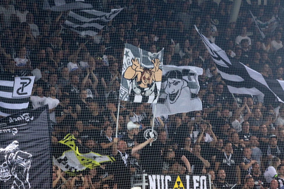 Sturm Graz - RB Salzburg
Oesterreichische Fussball Bundesliga, 1. Runde, SK Sturm Graz - FC RB Salzburg, Stadion Liebenau Graz, 23.07.2021. 

Foto zeigt Fans von Sturm
Schlüsselwörter: brigata vorsaenger