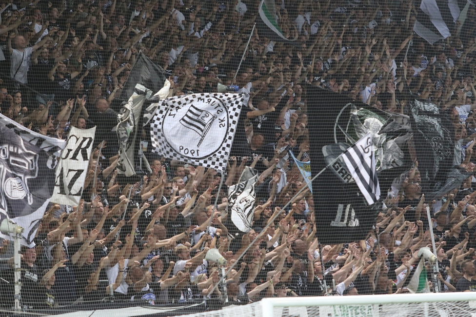 Sturm Graz - RB Salzburg
Oesterreichische Fussball Bundesliga, 1. Runde, SK Sturm Graz - FC RB Salzburg, Stadion Liebenau Graz, 23.07.2021. 

Foto zeigt Fans von Sturm
Schlüsselwörter: sturmflut