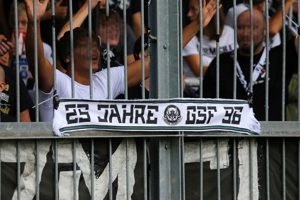 Wolfsberg - Sturm Graz
Oesterreichische Fussball Bundesliga, 2. Runde, Wolfsberger AC - SK Sturm Graz, Lavanttal Arena Wolfsberg, 01.08.2021. 

Foto zeigt Fans von Sturm
Schlüsselwörter: sturmflut