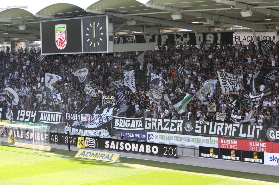 Sturm Graz - Altach
Oesterreichische Fussball Bundesliga, 3. Runde, SK Sturm Graz - SCR Altach, Stadion Liebenau Graz, 07.08.2021. 

Foto zeigt Fans von Sturm
