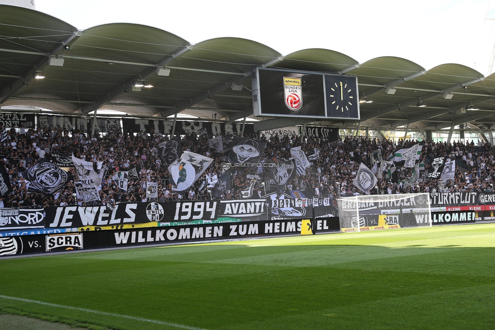 Sturm Graz - Altach
Oesterreichische Fussball Bundesliga, 3. Runde, SK Sturm Graz - SCR Altach, Stadion Liebenau Graz, 07.08.2021. 

Foto zeigt Fans von Sturm
