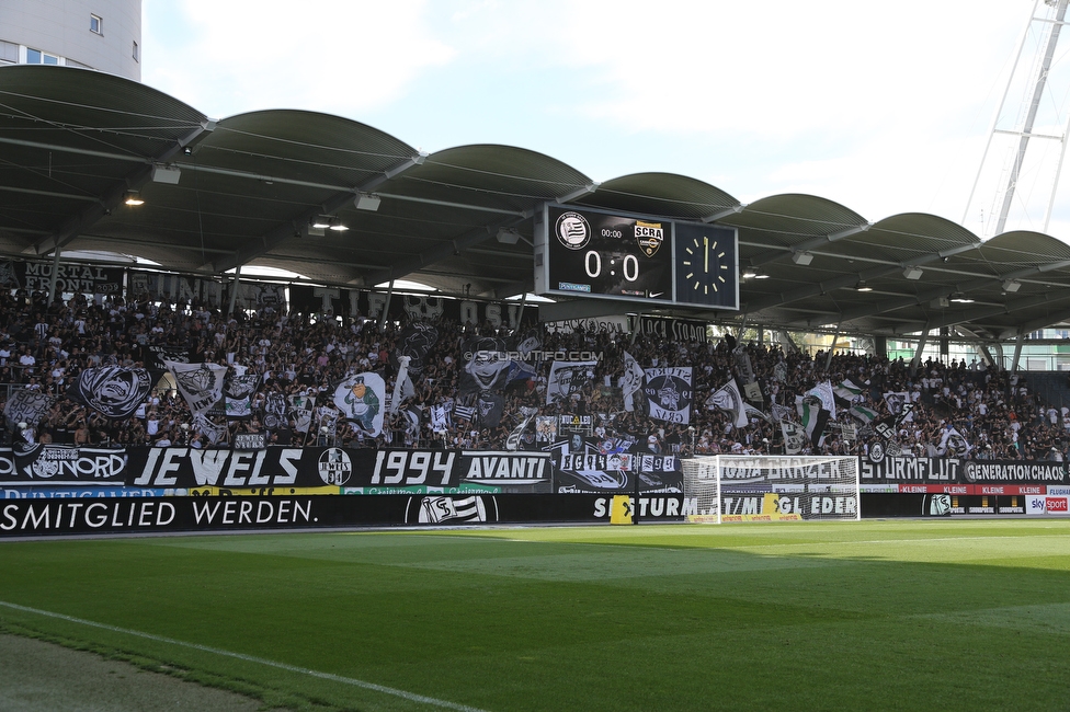 Sturm Graz - Altach
Oesterreichische Fussball Bundesliga, 3. Runde, SK Sturm Graz - SCR Altach, Stadion Liebenau Graz, 07.08.2021. 

Foto zeigt Fans von Sturm
