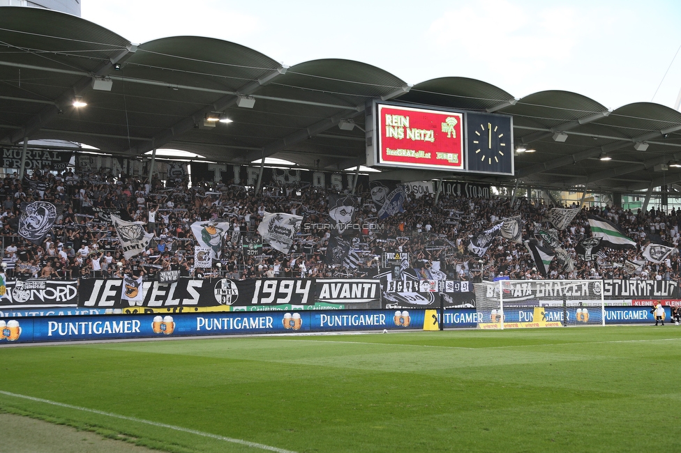 Sturm Graz - Altach
Oesterreichische Fussball Bundesliga, 3. Runde, SK Sturm Graz - SCR Altach, Stadion Liebenau Graz, 07.08.2021. 

Foto zeigt Fans von Sturm
