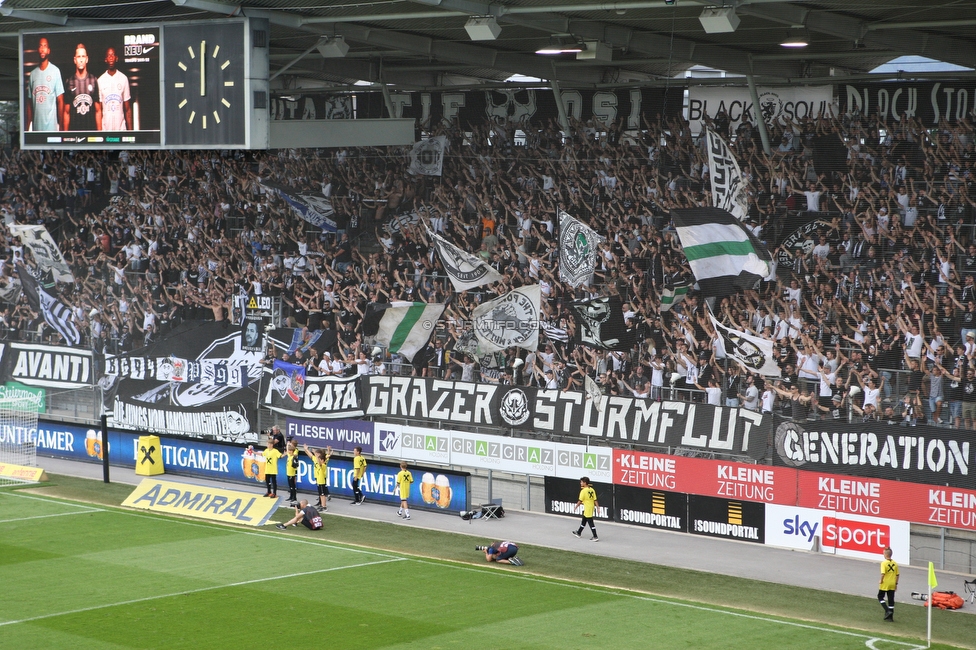 Sturm Graz - Altach
Oesterreichische Fussball Bundesliga, 3. Runde, SK Sturm Graz - SCR Altach, Stadion Liebenau Graz, 07.08.2021. 

Foto zeigt Fans von Sturm
Schlüsselwörter: sturmflut