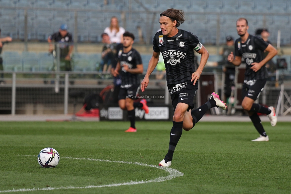 Sturm Graz - Altach
Oesterreichische Fussball Bundesliga, 3. Runde, SK Sturm Graz - SCR Altach, Stadion Liebenau Graz, 07.08.2021. 

Foto zeigt Stefan Hierlaender (Sturm)
