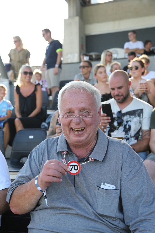 LASK - Sturm Graz
Oesterreichische Fussball Bundesliga, 4. Runde, LASK - SK Sturm Graz, Waldstadion Pasching, 15.08.2021. 

Foto zeigt Hans Fedl (Ehrenpraesident Sturm)
