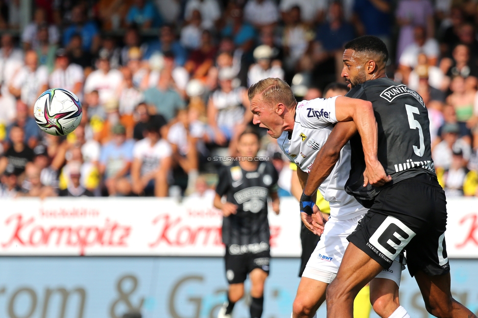 LASK - Sturm Graz
Oesterreichische Fussball Bundesliga, 4. Runde, LASK - SK Sturm Graz, Waldstadion Pasching, 15.08.2021. 

Foto zeigt Gregory Wuethrich (Sturm)
