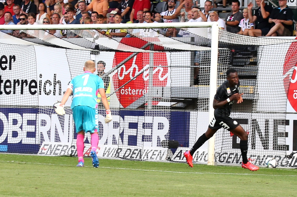 LASK - Sturm Graz
Oesterreichische Fussball Bundesliga, 4. Runde, LASK - SK Sturm Graz, Waldstadion Pasching, 15.08.2021. 

Foto zeigt Kelvin Yeboah (Sturm)
Schlüsselwörter: tor