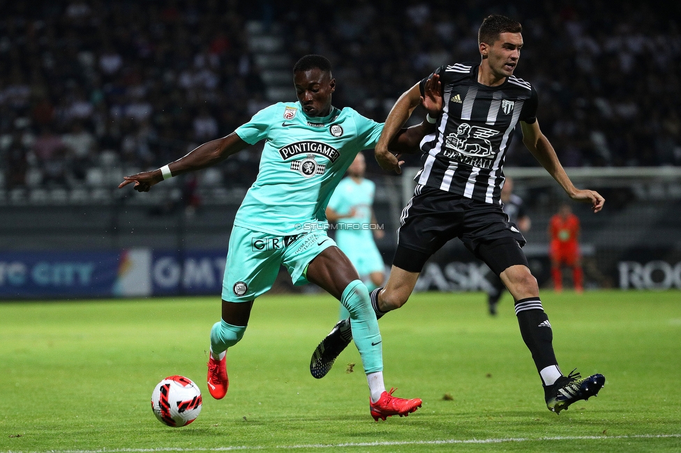 Mura - Sturm Graz
UEFA Europa League Playoff, NS Mura - SK Sturm Graz, Fazanerija Stadion Murska Sobota, 19.08.2021. 

Foto zeigt Kelvin Yeboah (Sturm)
