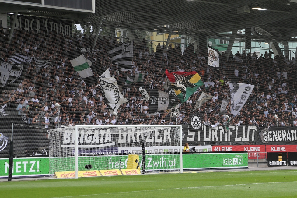 Sturm Graz - Austria Wien
Oesterreichische Fussball Bundesliga, 5. Runde, SK Sturm Graz - FK Austria Wien, Stadion Liebenau Graz, 22.08.2021. 

Foto zeigt Fans von Sturm
Schlüsselwörter: sturmflut