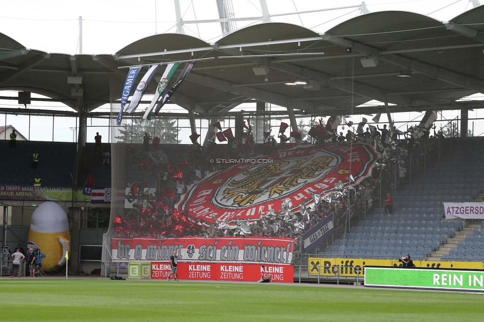 Sturm Graz - Austria Wien
Oesterreichische Fussball Bundesliga, 5. Runde, SK Sturm Graz - FK Austria Wien, Stadion Liebenau Graz, 22.08.2021. 

Foto zeigt Fans von Austria Wien mit einer Choreografie
