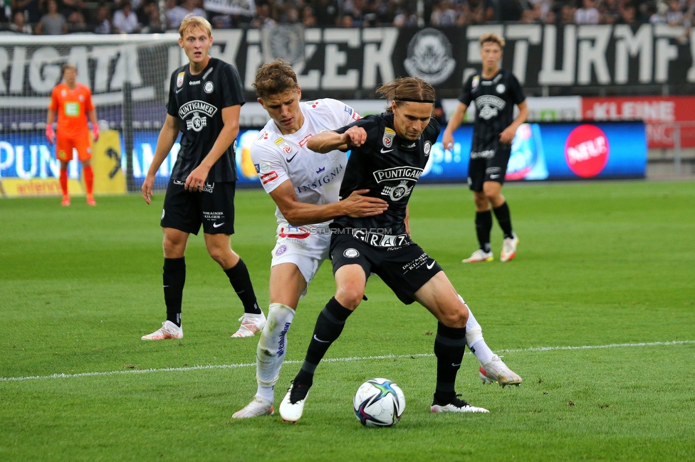 Sturm Graz - Austria Wien
Oesterreichische Fussball Bundesliga, 5. Runde, SK Sturm Graz - FK Austria Wien, Stadion Liebenau Graz, 22.08.2021. 

Foto zeigt Stefan Hierlaender (Sturm)
