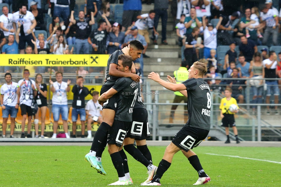 Sturm Graz - Austria Wien
Oesterreichische Fussball Bundesliga, 5. Runde, SK Sturm Graz - FK Austria Wien, Stadion Liebenau Graz, 22.08.2021. 

Foto zeigt Manprit Sarkaria (Sturm)
Schlüsselwörter: torjubel