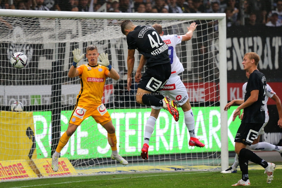 Sturm Graz - Austria Wien
Oesterreichische Fussball Bundesliga, 5. Runde, SK Sturm Graz - FK Austria Wien, Stadion Liebenau Graz, 22.08.2021. 

Foto zeigt David Affengruber (Sturm)
