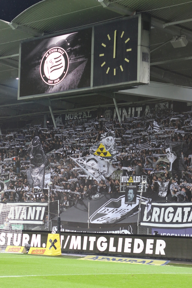 Sturm Graz - Mura
UEFA Europa League Playoff, SK Sturm Graz - NS Mura, Stadion Liebenau Graz, 26.08.2021. 

Foto zeigt Fans von Sturm
Schlüsselwörter: schals brigata