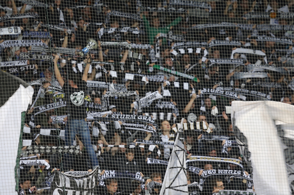 Sturm Graz - Mura
UEFA Europa League Playoff, SK Sturm Graz - NS Mura, Stadion Liebenau Graz, 26.08.2021. 

Foto zeigt Fans von Sturm
Schlüsselwörter: schals jewels vorsaenger