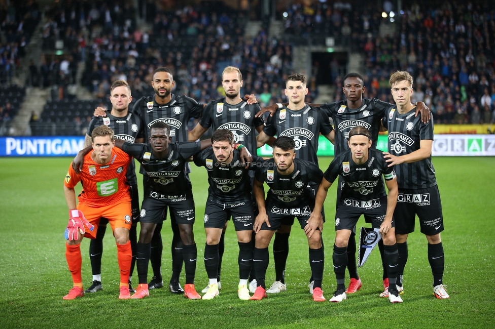 Sturm Graz - Mura
UEFA Europa League Playoff, SK Sturm Graz - NS Mura, Stadion Liebenau Graz, 26.08.2021. 

Foto zeigt die Mannschaft von Sturm
