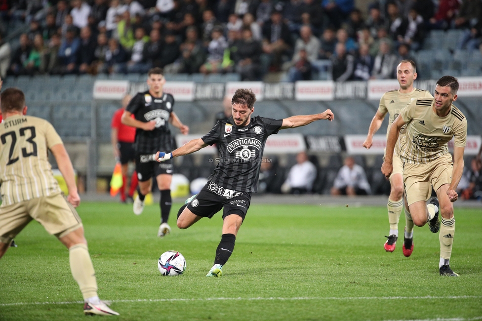 Sturm Graz - Mura
UEFA Europa League Playoff, SK Sturm Graz - NS Mura, Stadion Liebenau Graz, 26.08.2021. 

Foto zeigt Otar Kiteishvili (Sturm)
