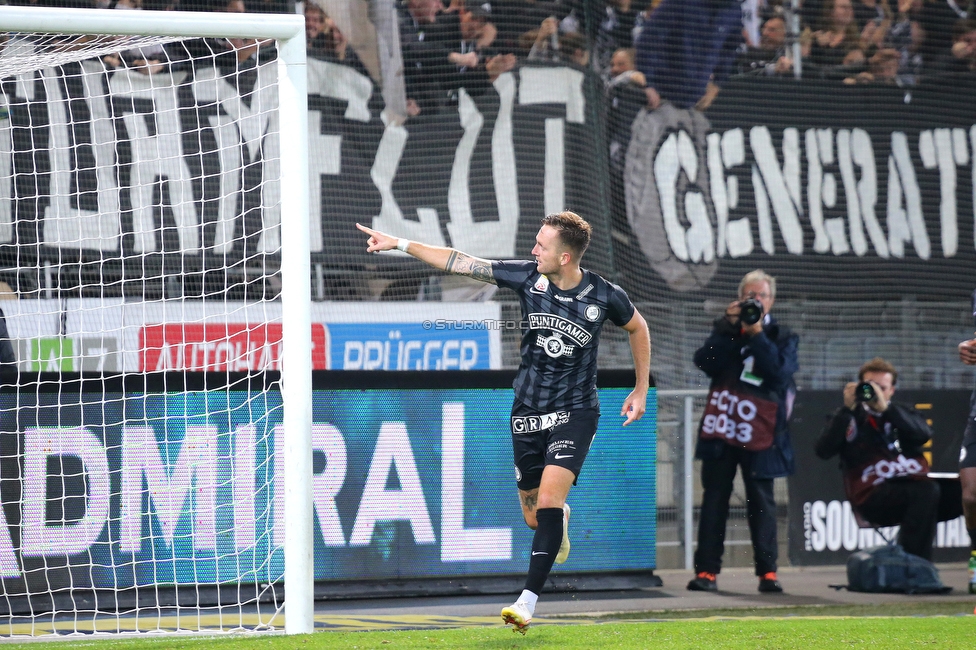 Sturm Graz - Mura
UEFA Europa League Playoff, SK Sturm Graz - NS Mura, Stadion Liebenau Graz, 26.08.2021. 

Foto zeigt Jakob Jantscher (Sturm)
Schlüsselwörter: torjubel