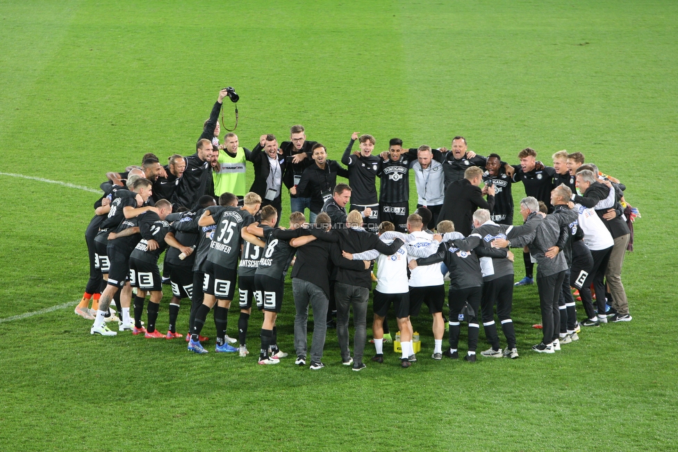 Sturm Graz - Mura
UEFA Europa League Playoff, SK Sturm Graz - NS Mura, Stadion Liebenau Graz, 26.08.2021. 

Foto zeigt die Mannschaft von Sturm
Schlüsselwörter: jubel