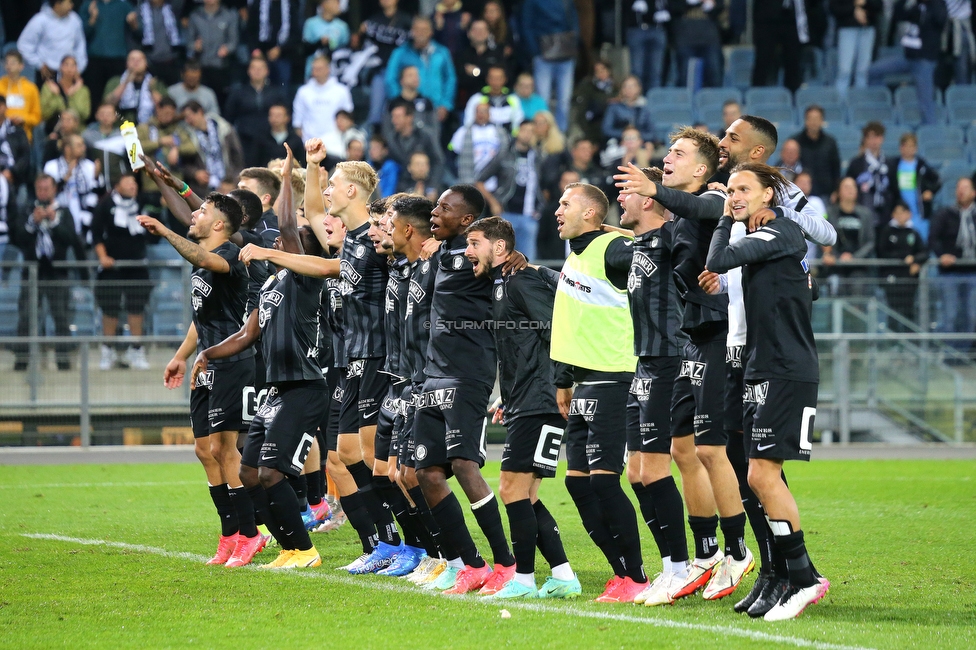 Sturm Graz - Mura
UEFA Europa League Playoff, SK Sturm Graz - NS Mura, Stadion Liebenau Graz, 26.08.2021. 

Foto zeigt die Mannschaft von Sturm
Schlüsselwörter: jubel