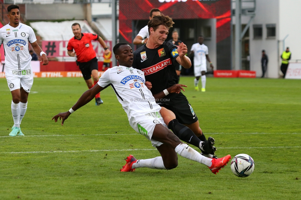 Admira Wacker - Sturm Graz
Oesterreichische Fussball Bundesliga, 6. Runde, FC Admira Wacker - SK Sturm Graz, Stadion Suedstadt Maria Enzersdorf, 29.08.2021. 

Foto zeigt Kelvin Yeboah (Sturm)
