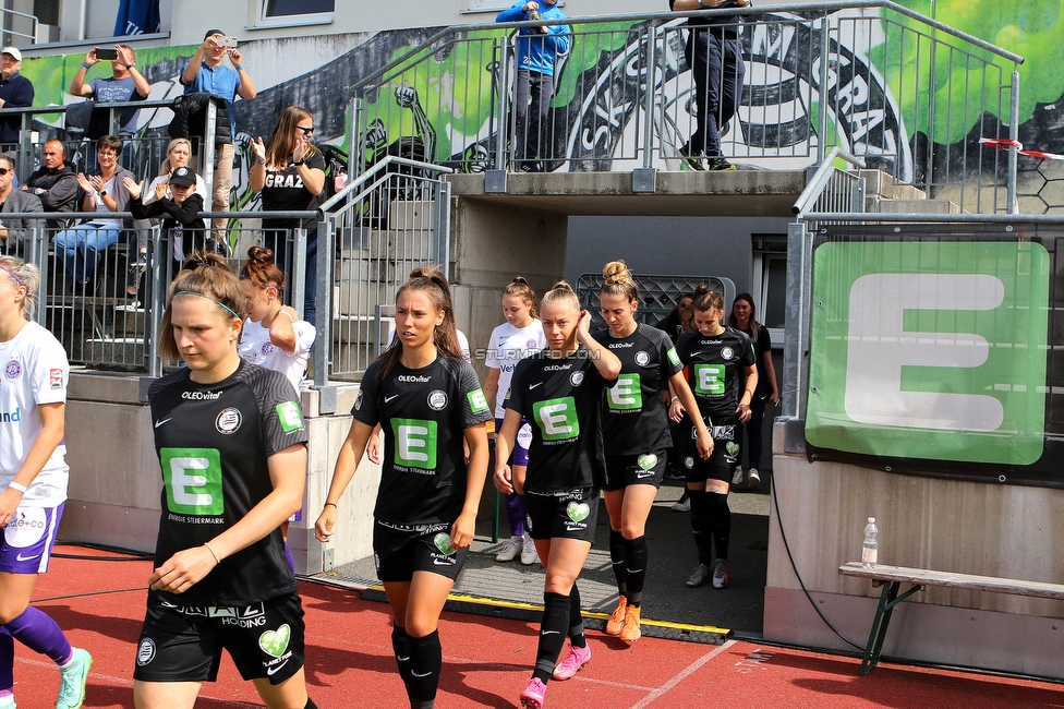 Sturm Damen - FAK Austria Wien
OEFB Frauen Bundesliga, 1. Runde, SK Sturm Graz Damen - FAK Austria Wien,  Trainingszentrum Messendorf Graz, 29.08.2021. 

Foto zeigt die Mannschaft der Sturm Damen
