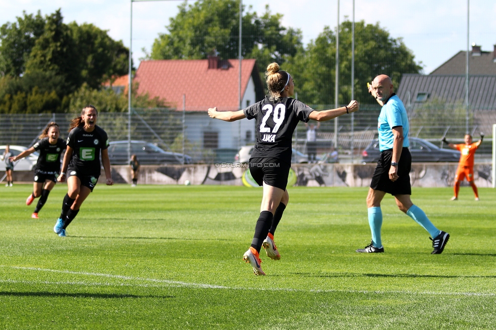 Sturm Damen - Vienna
OEFB Frauen Bundesliga, 2. Runde, SK Sturm Graz Damen - First Vienna FC 1894,  Trainingszentrum Messendorf Graz, 04.09.2021. 

Foto zeigt Modesta Uka (Sturm Damen)
Schlüsselwörter: torjubel