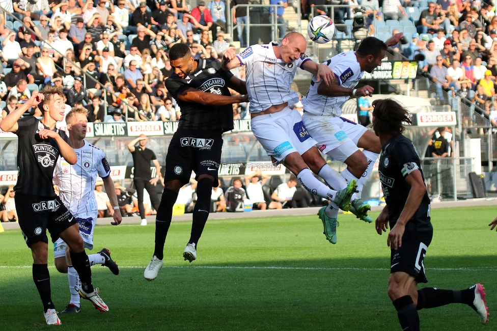 Sturm Graz - Austria Klagenfurt
Oesterreichische Fussball Bundesliga, 7. Runde, SK Sturm Graz - SK Austria Klagenfurt, Stadion Liebenau Graz, 12.09.2021. 

Foto zeigt David Affengruber (Sturm) und Gregory Wuethrich (Sturm)
