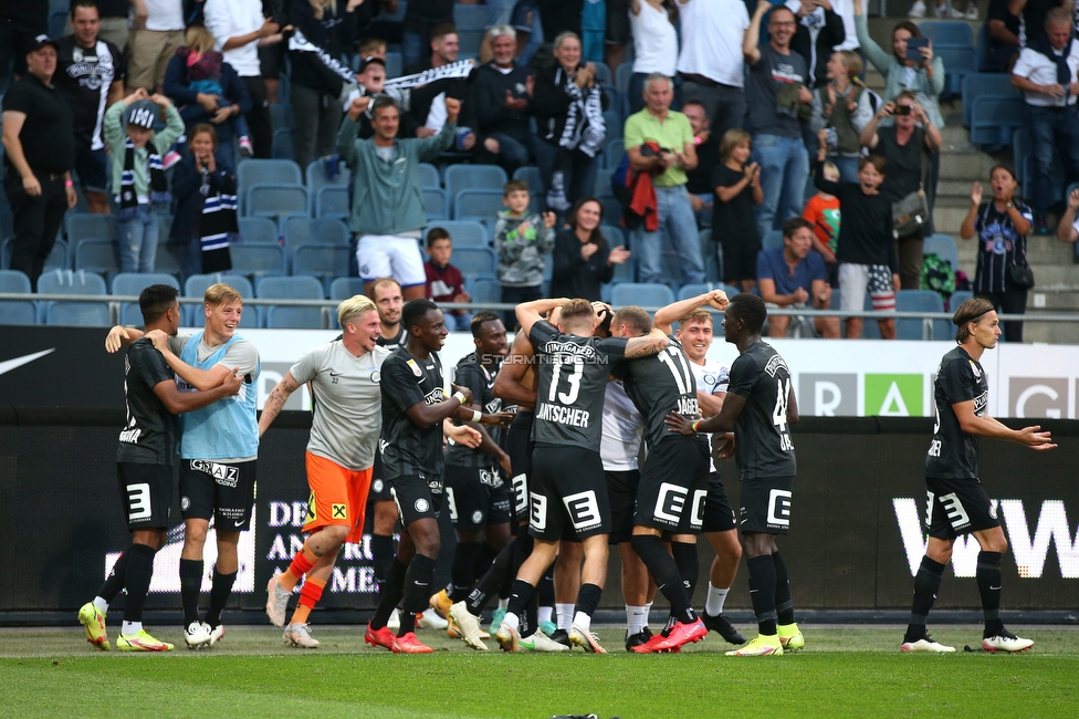 Sturm Graz - Austria Klagenfurt
Oesterreichische Fussball Bundesliga, 7. Runde, SK Sturm Graz - SK Austria Klagenfurt, Stadion Liebenau Graz, 12.09.2021. 

Foto zeigt die Mannschaft von Sturm
Schlüsselwörter: torjubel