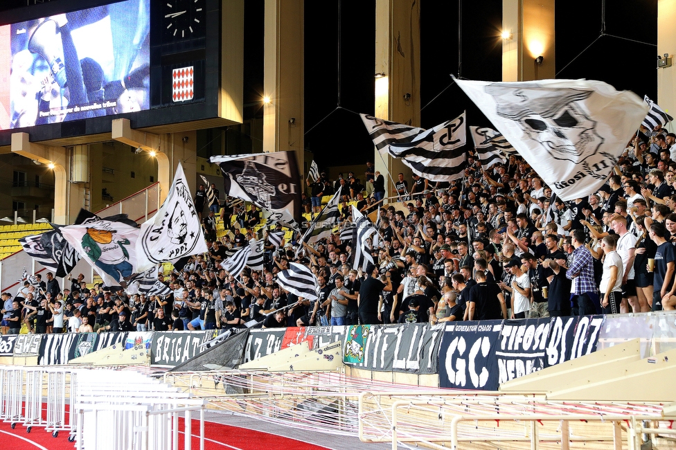 Monaco - Sturm Graz
UEFA Europa League Gruppenphase 1. Spieltag, AS Monaco - SK Sturm Graz, Stade Louis II, Monaco, 16.09.2021. 

Foto zeigt Fans von Sturm
