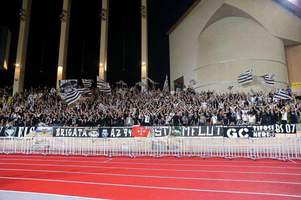 Monaco - Sturm Graz
UEFA Europa League Gruppenphase 1. Spieltag, AS Monaco - SK Sturm Graz, Stade Louis II, Monaco, 16.09.2021. 

Foto zeigt Fans von Sturm
