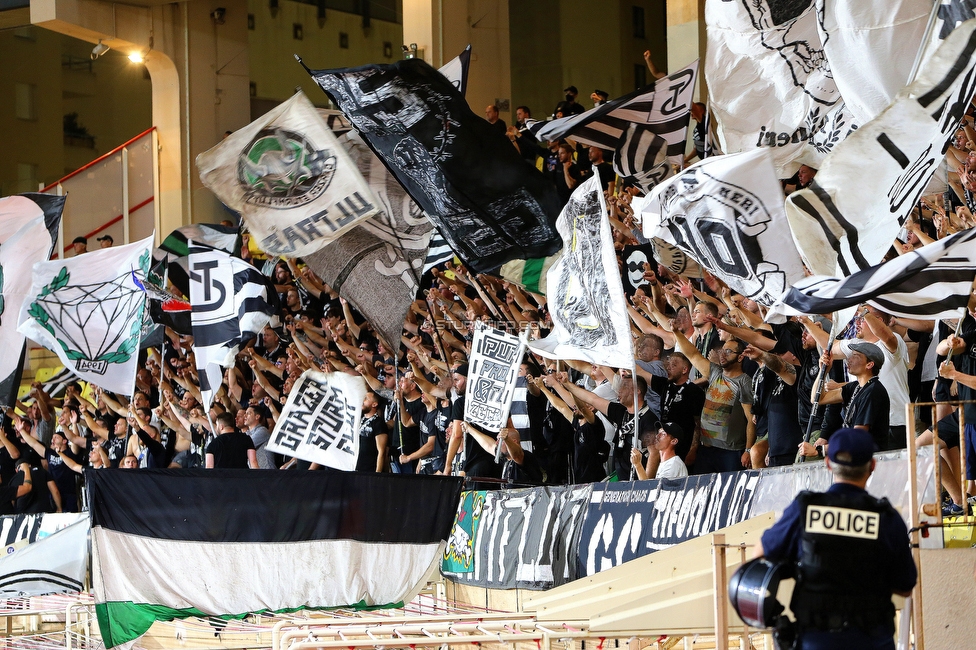 Monaco - Sturm Graz
UEFA Europa League Gruppenphase 1. Spieltag, AS Monaco - SK Sturm Graz, Stade Louis II, Monaco, 16.09.2021. 

Foto zeigt Fans von Sturm
