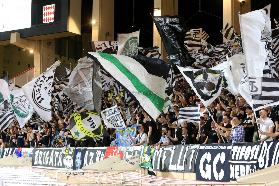 Monaco - Sturm Graz
UEFA Europa League Gruppenphase 1. Spieltag, AS Monaco - SK Sturm Graz, Stade Louis II, Monaco, 16.09.2021. 

Foto zeigt Fans von Sturm
