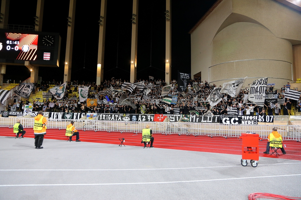 Monaco - Sturm Graz
UEFA Europa League Gruppenphase 1. Spieltag, AS Monaco - SK Sturm Graz, Stade Louis II, Monaco, 16.09.2021. 

Foto zeigt Fans von Sturm
