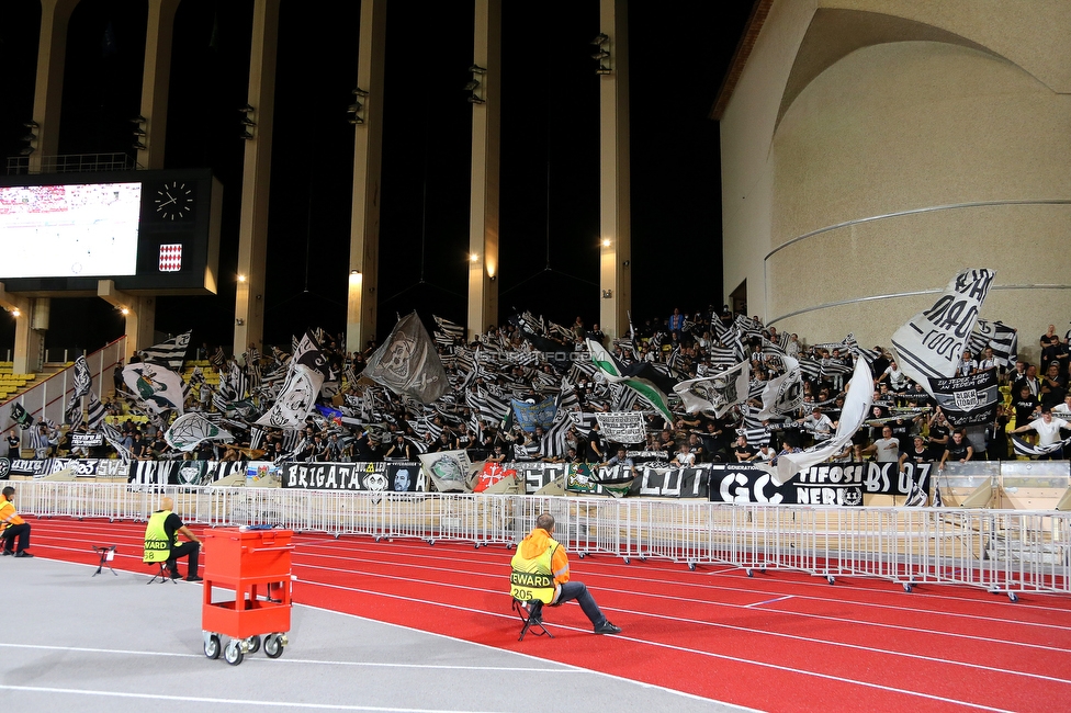 Monaco - Sturm Graz
UEFA Europa League Gruppenphase 1. Spieltag, AS Monaco - SK Sturm Graz, Stade Louis II, Monaco, 16.09.2021. 

Foto zeigt Fans von Sturm
