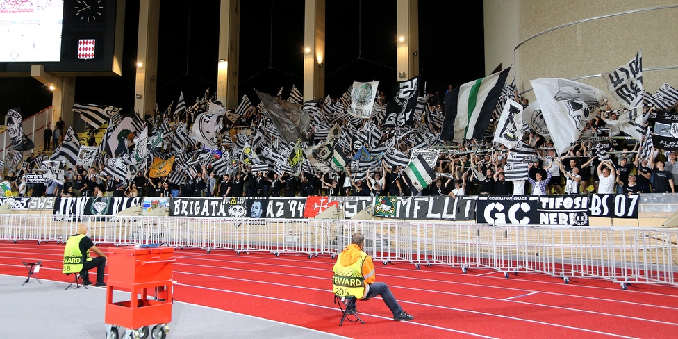 Monaco - Sturm Graz
UEFA Europa League Gruppenphase 1. Spieltag, AS Monaco - SK Sturm Graz, Stade Louis II, Monaco, 16.09.2021. 

Foto zeigt Fans von Sturm
