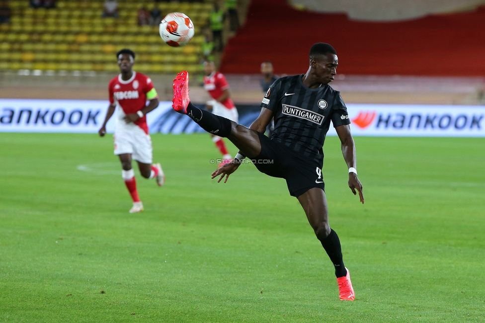 Monaco - Sturm Graz
UEFA Europa League Gruppenphase 1. Spieltag, AS Monaco - SK Sturm Graz, Stade Louis II, Monaco, 16.09.2021. 

Foto zeigt Amadou Dante (Sturm)
