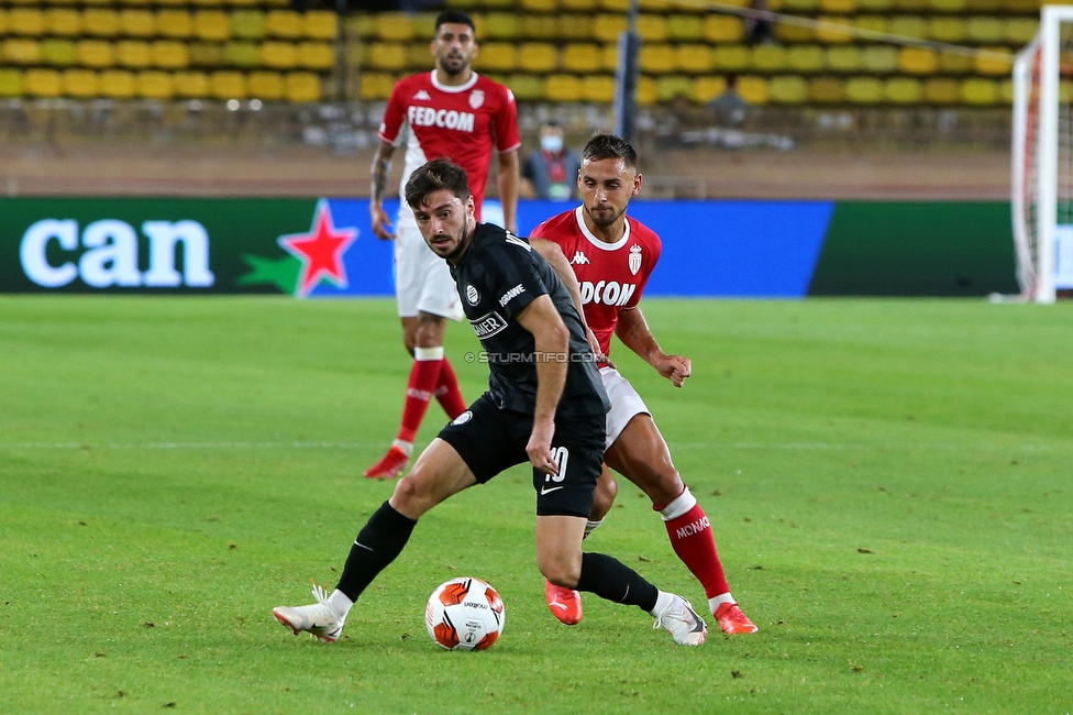 Monaco - Sturm Graz
UEFA Europa League Gruppenphase 1. Spieltag, AS Monaco - SK Sturm Graz, Stade Louis II, Monaco, 16.09.2021. 

Foto zeigt Otar Kiteishvili (Sturm)
