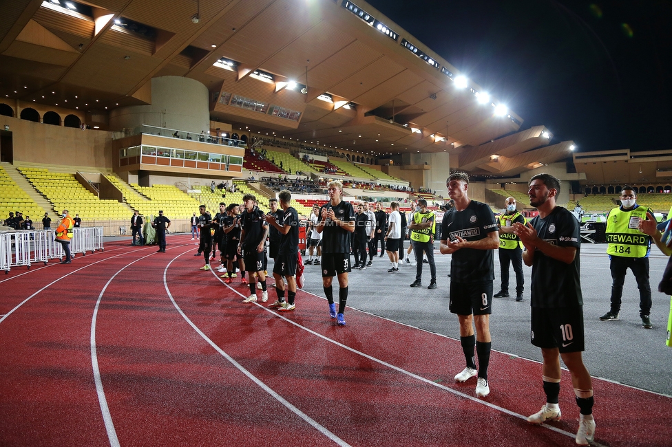 Monaco - Sturm Graz
UEFA Europa League Gruppenphase 1. Spieltag, AS Monaco - SK Sturm Graz, Stade Louis II, Monaco, 16.09.2021. 

Foto zeigt die Mannschaft von Sturm
